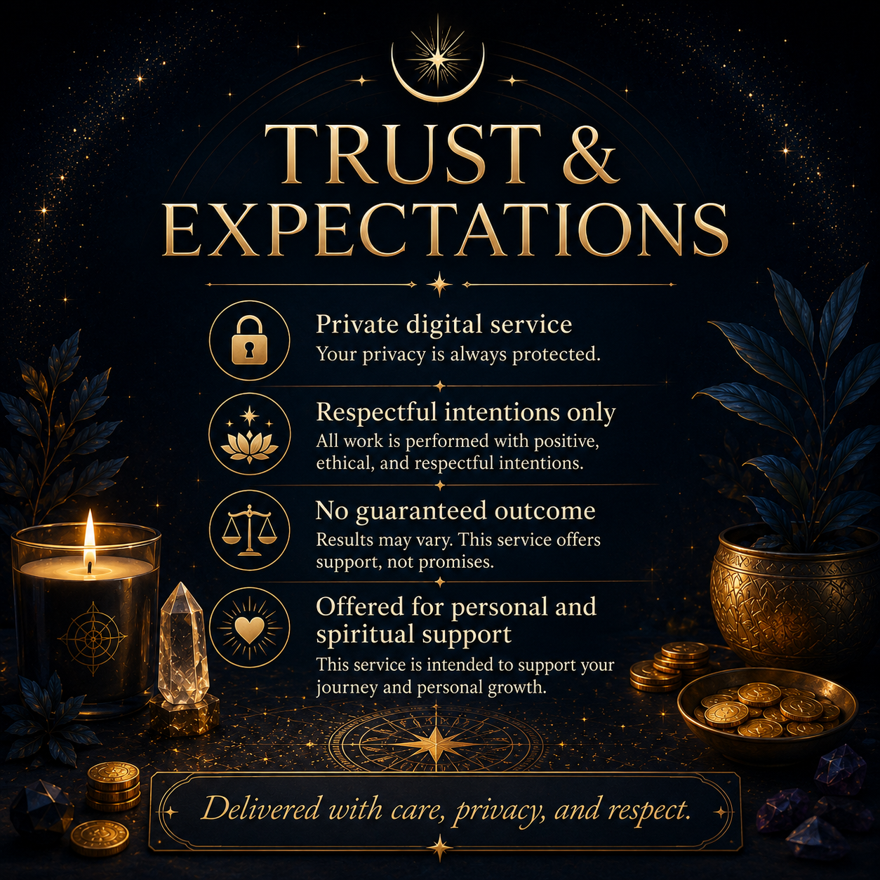 Business Success Spell private digital service, respectful intentions and no guaranteed outcome