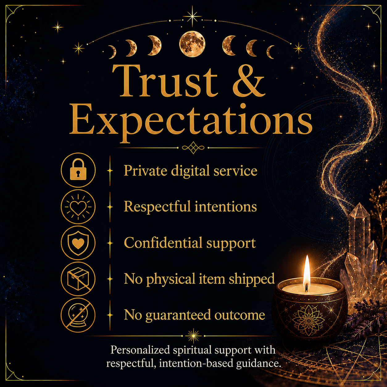 Career Road Opener Ritual trust expectations and no guaranteed outcome notice