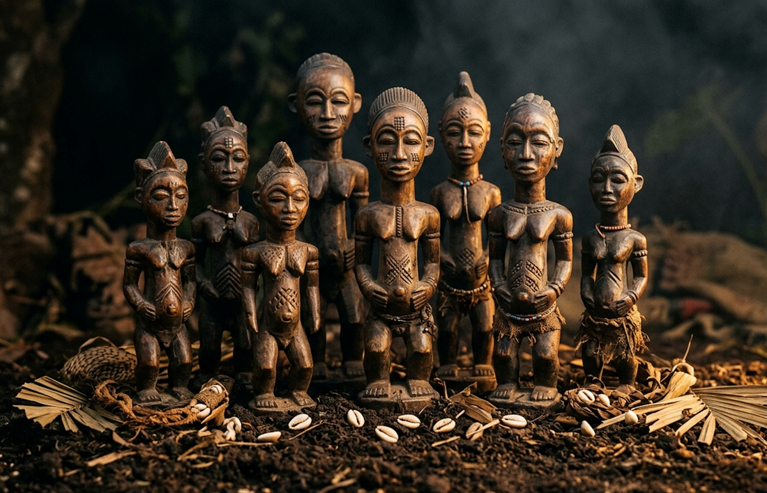 Statues representing the spiritual practices in west african vodun, highlighting cultural significance and artistic expression.
