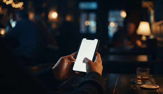 First-person view of a woman holding a smartphone with an empty screen, waiting for a text message, representing the emotional waiting period in the article "Will He Come Back After No Contact?"