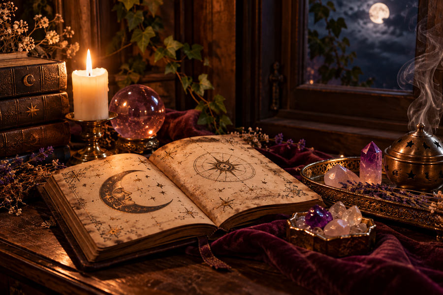 Open dream journal by moonlight