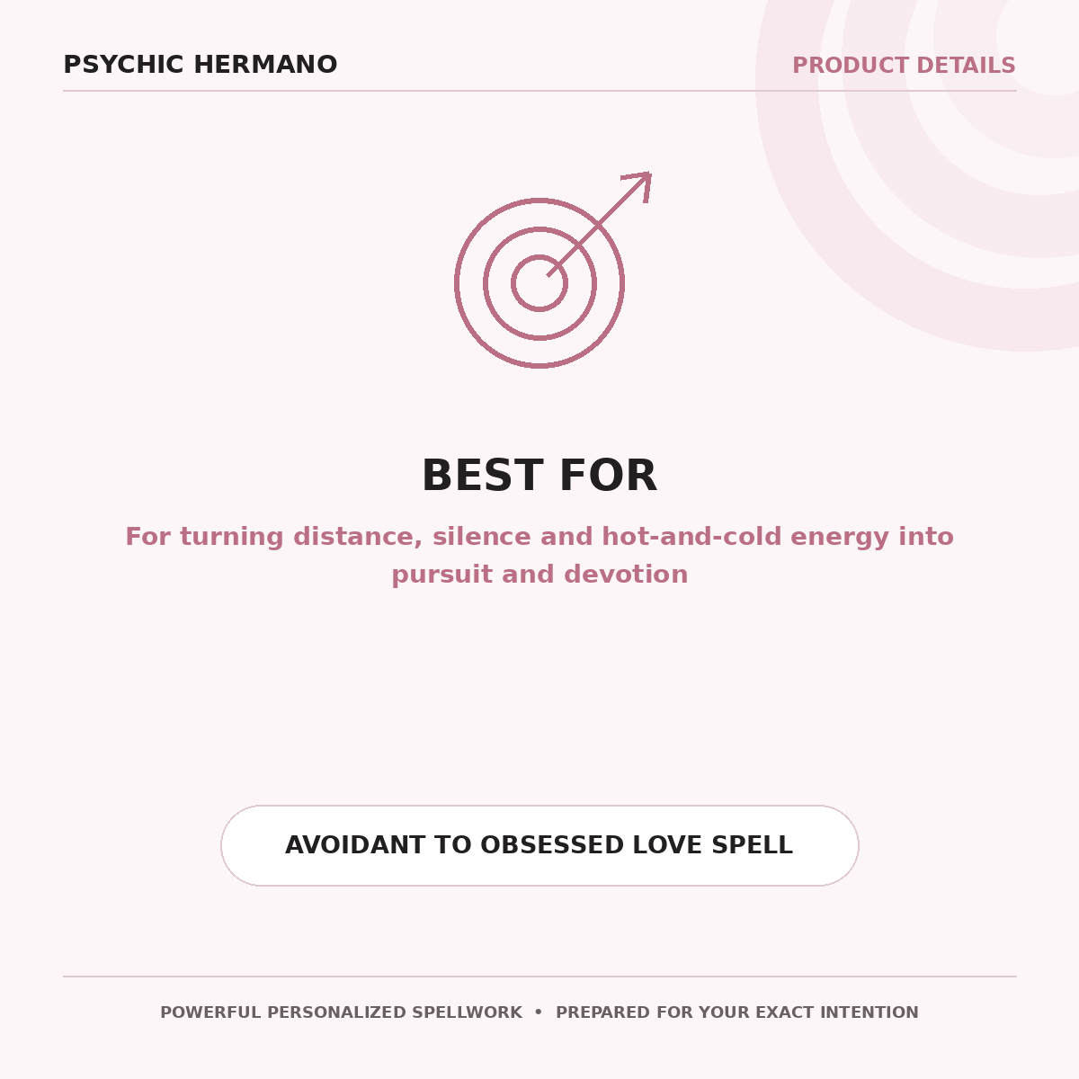 Avoidant to Obsessed Love Spell | Chase, Contact & Commitment