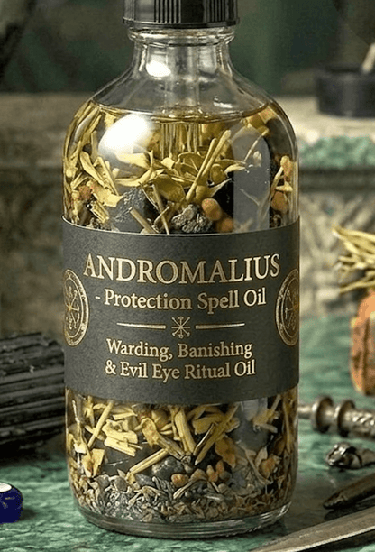ANDROMALIUS Protection Spell Oil - Warding, Banishing & Evil Eye Ritual Oil - PsychicHermano