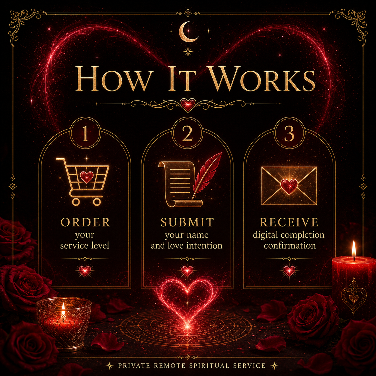 How the Attract True Love Spell service works from order to confirmation