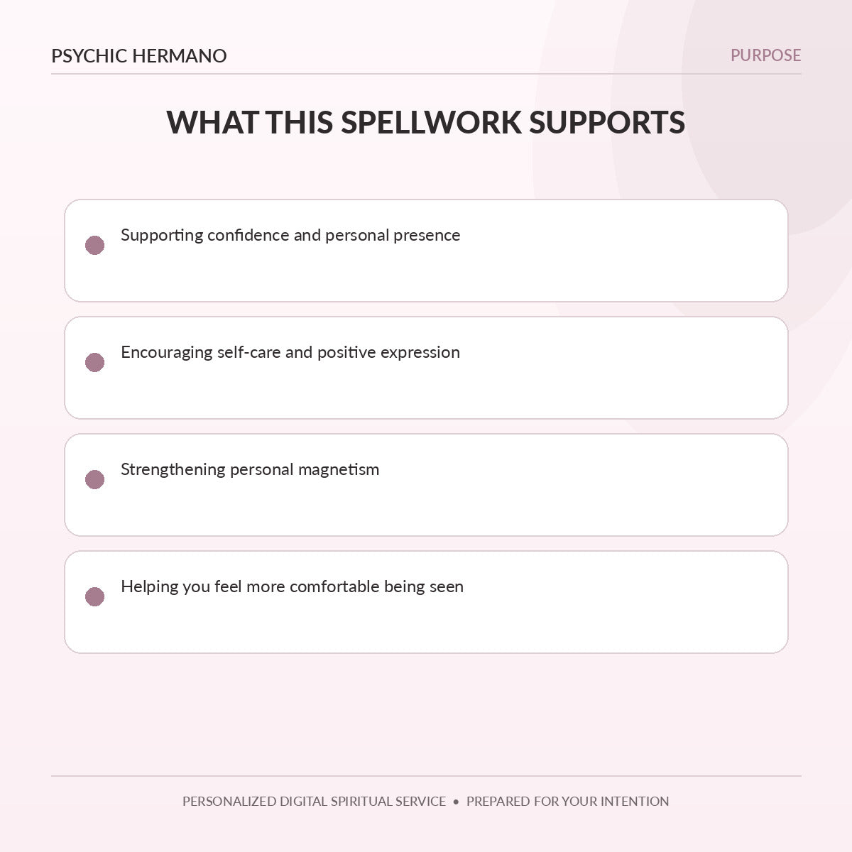 Beauty Spell benefits and questions this service can address