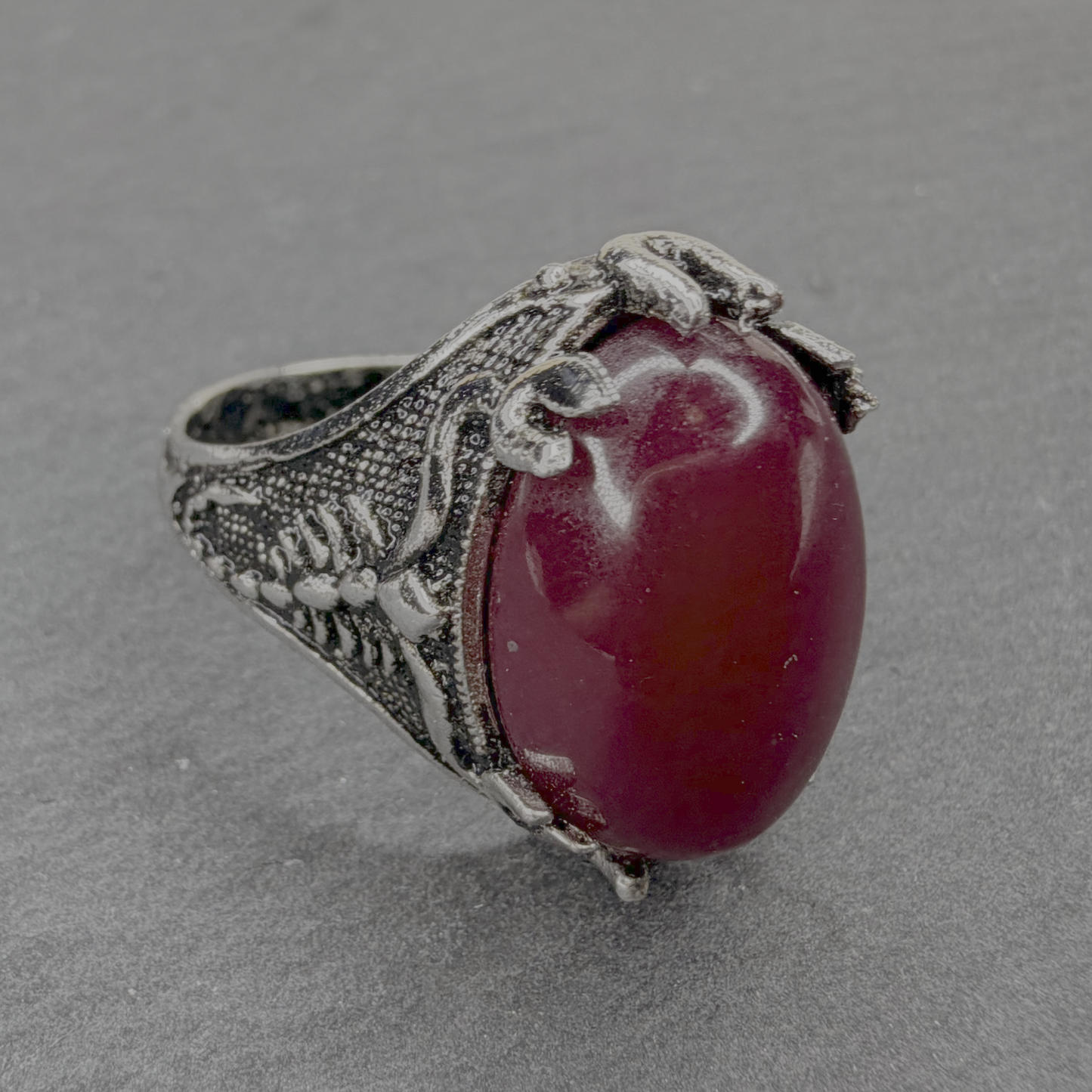Blood Red Djinn Love Ring | Passion, Attraction and Reunion Talisman | Handcrafted Occult Amulet for Love, Devotion and Romance