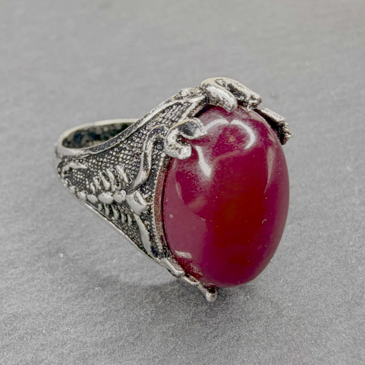 Blood Red Djinn Love Ring | Passion, Attraction and Reunion Talisman | Handcrafted Occult Amulet for Love, Devotion and Romance