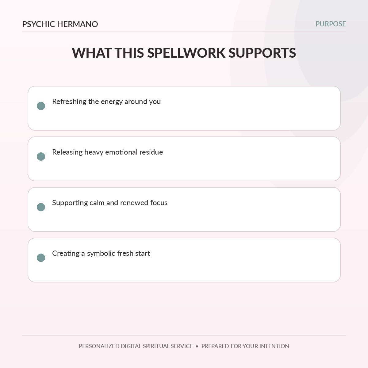 Cleansing Spell benefits and questions this service can address