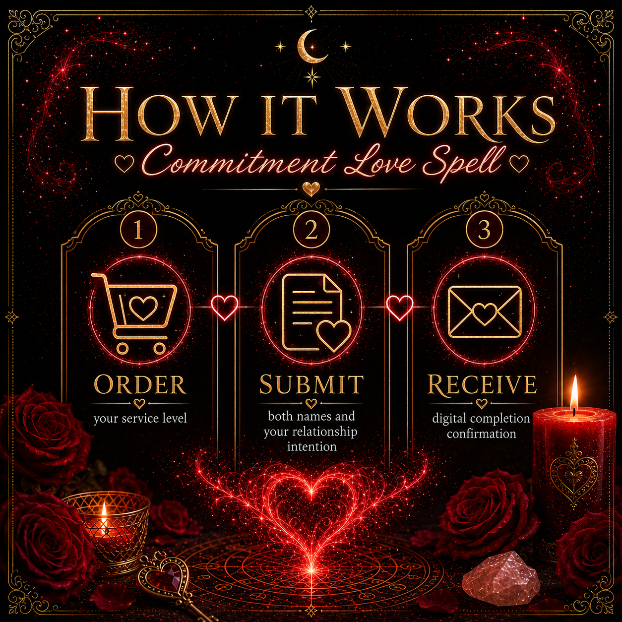 How the Commitment Love Spell works from order to digital confirmation