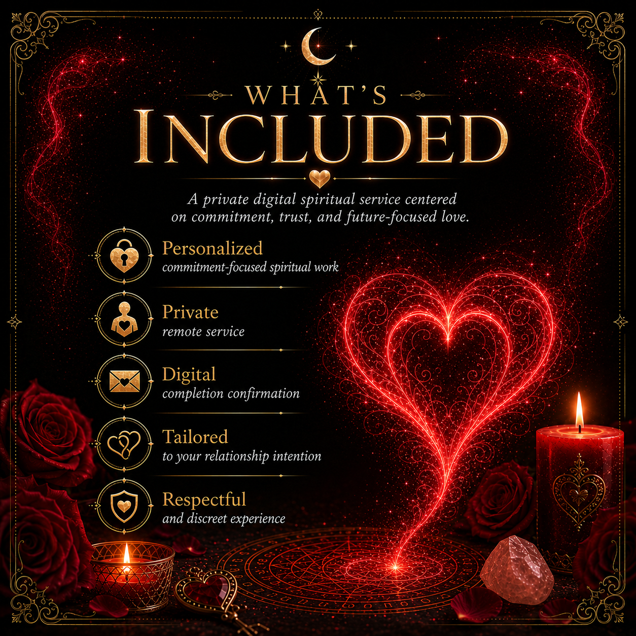 What is included with the Commitment Love Spell digital service