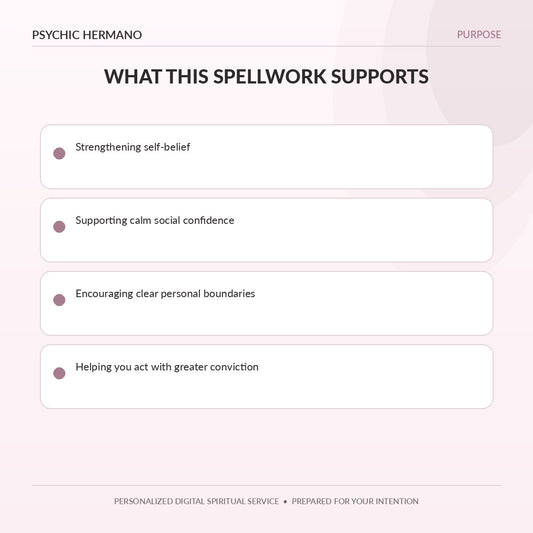 Confidence Spell benefits for self-belief presence and personal power