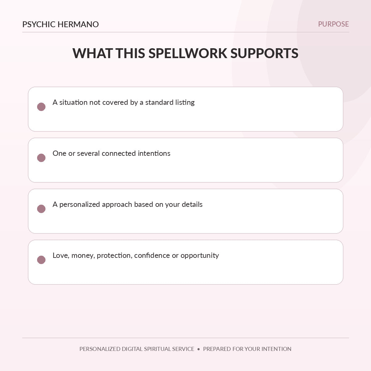 Custom Spellwork benefits and questions this service can address