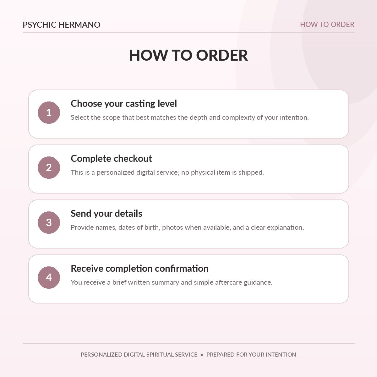 How to order the Custom Spellwork from Psychic Hermano