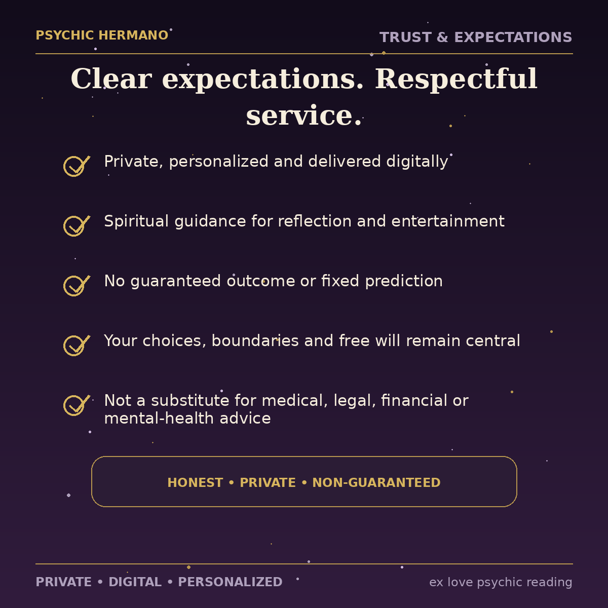 Ex Love Psychic Reading trust, privacy and expectations