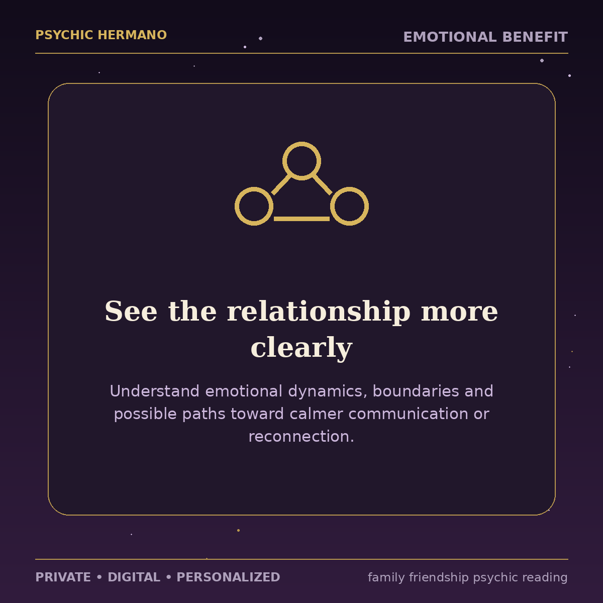 Family and Friendship Reading emotional benefit — see the relationship clearly