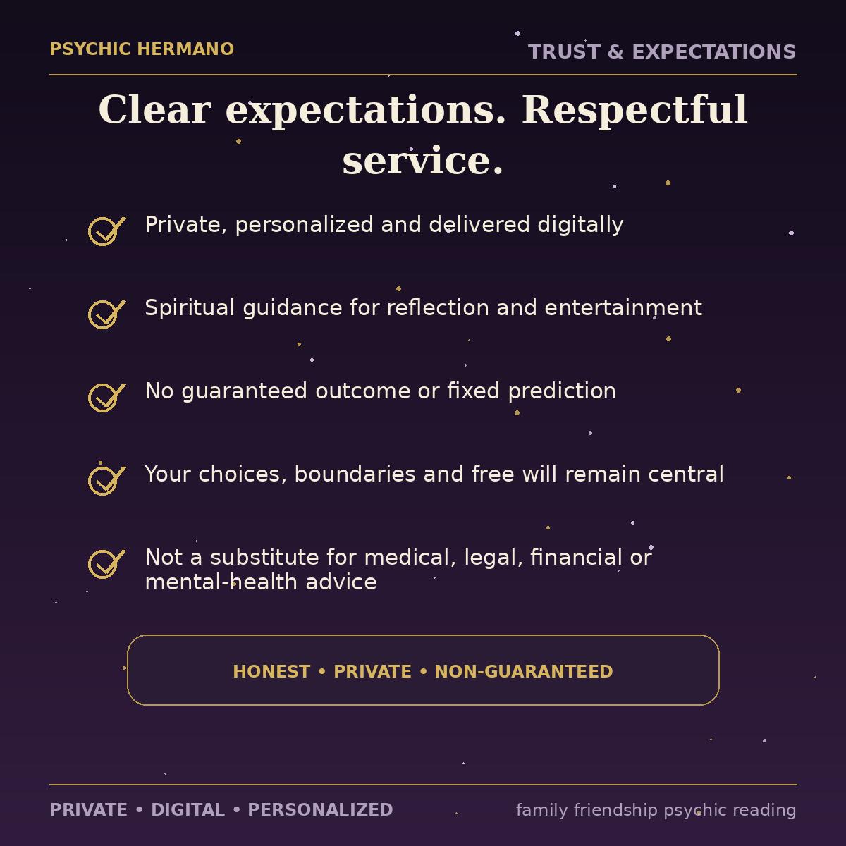 Family and Friendship Psychic Reading trust, privacy and expectations