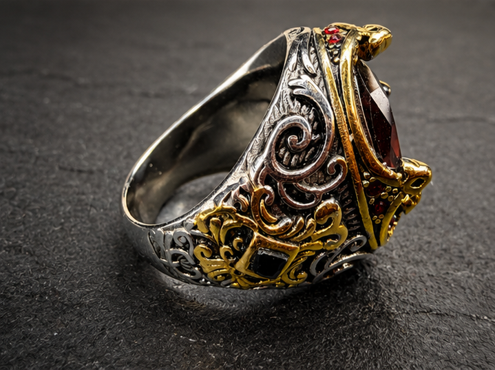 Marid King's Crown Djinn Ring | Royal Marid Djinn Talisman | Handcrafted One of a Kind Occult Amulet for Prestige, Power and Sovereignty