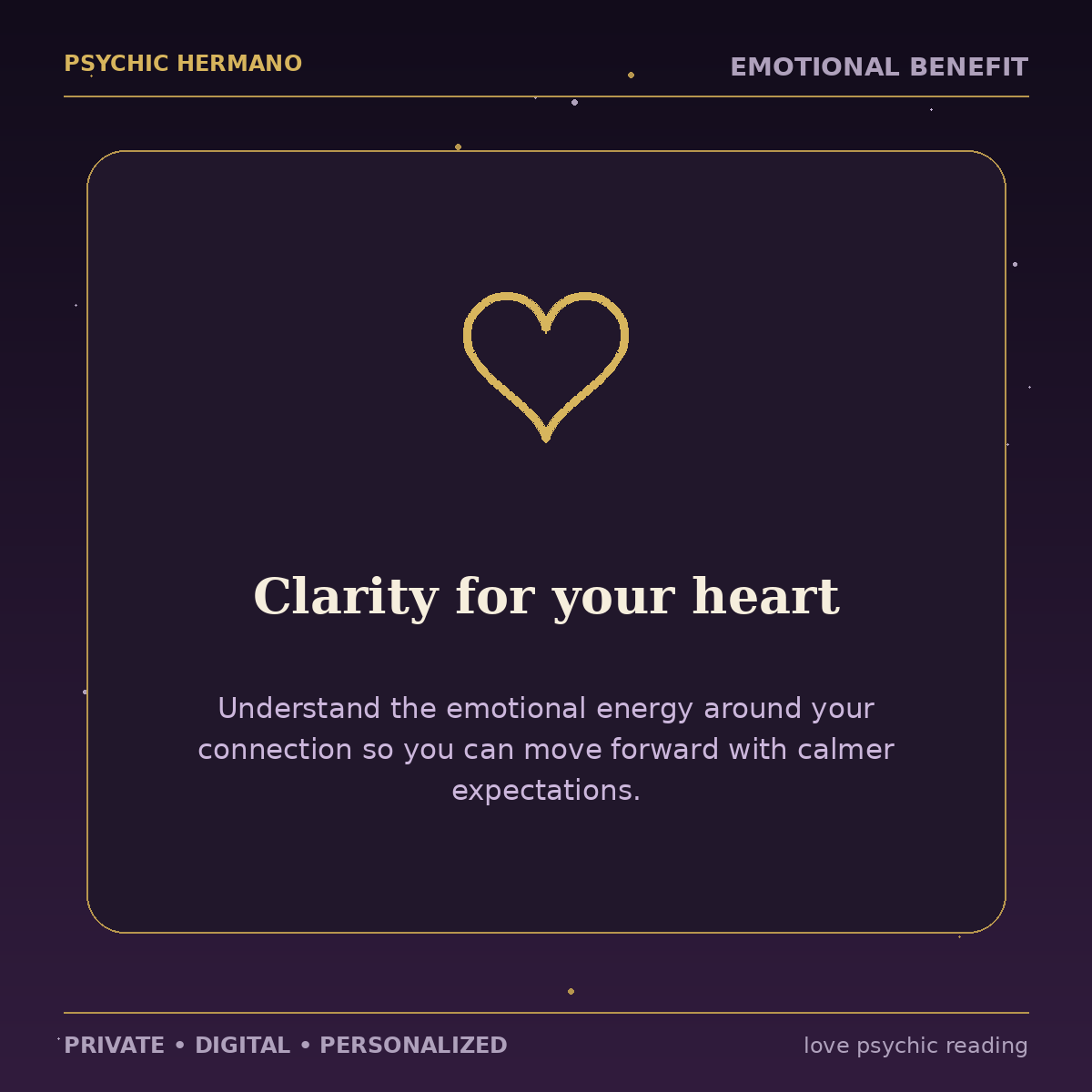 Love Psychic Reading emotional benefit — clarity for your heart