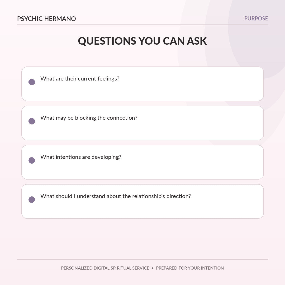 Questions to ask in a Love Reading about feelings intentions and relationship future