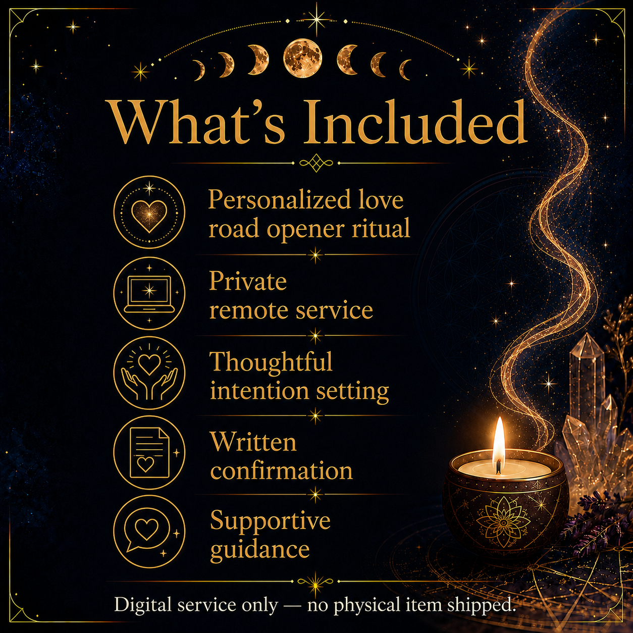 Love Road Opener Spell service inclusions and digital delivery details