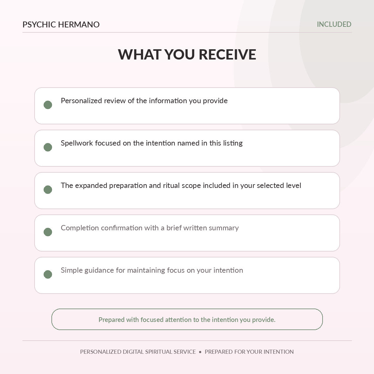 What is included with the Money Spell