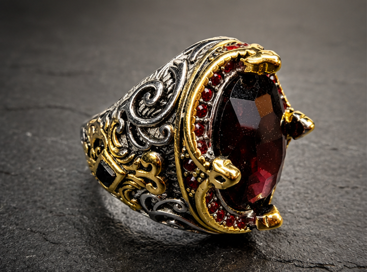 Marid King's Crown Djinn Ring | Royal Marid Djinn Talisman | Handcrafted One of a Kind Occult Amulet for Prestige, Power and Sovereignty