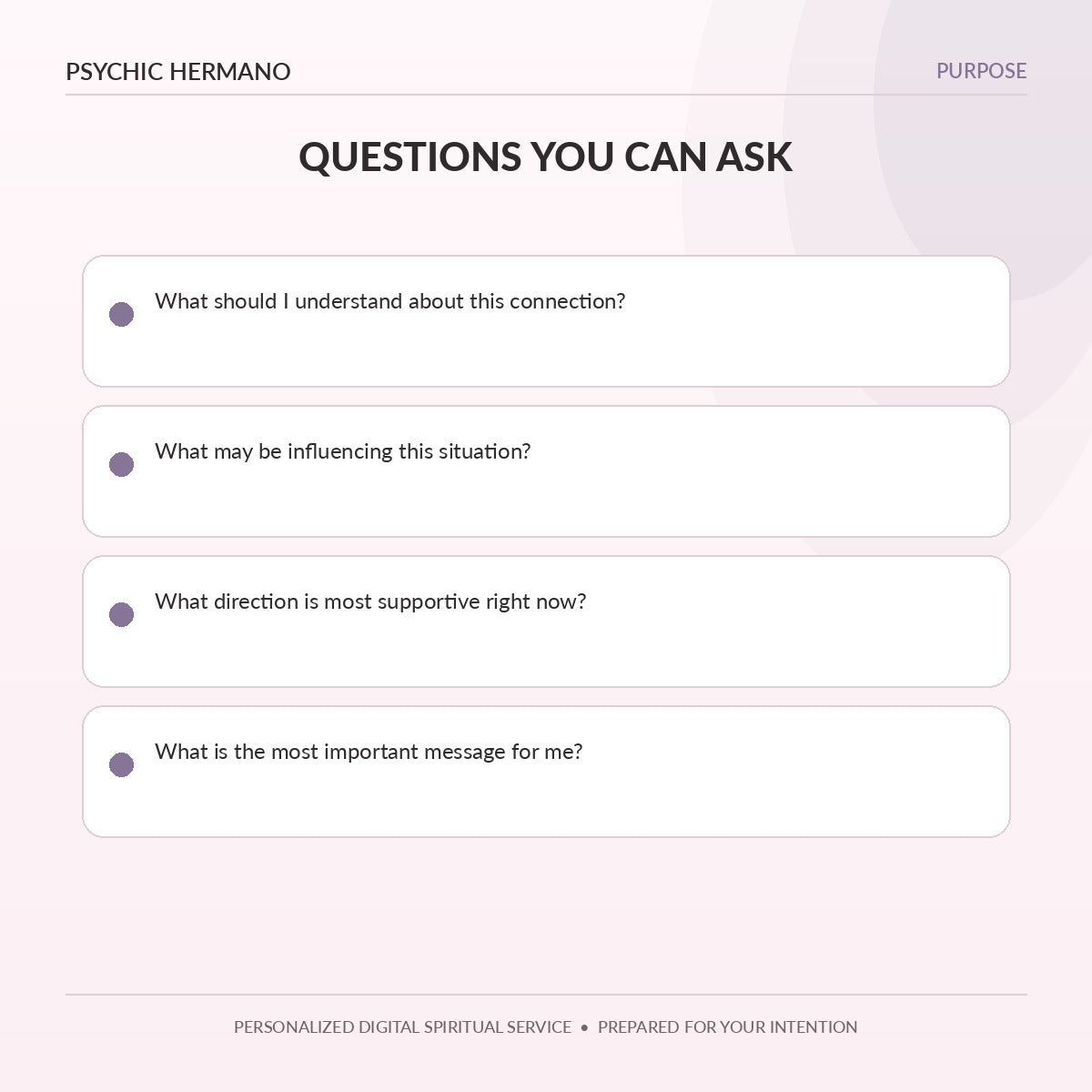 Questions to ask in a One Question Psychic Reading from Psychic Hermano