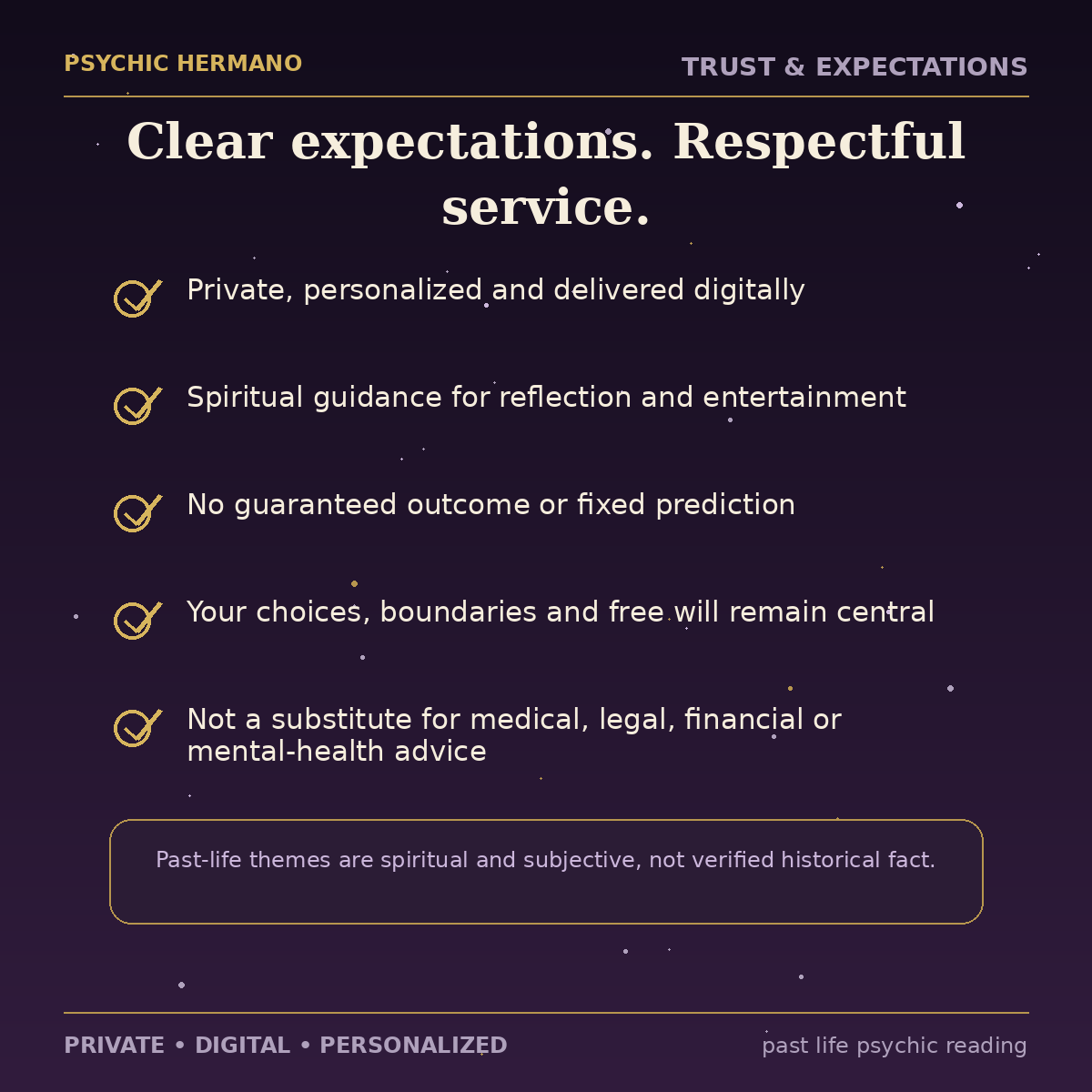 Past Life Psychic Reading trust, privacy and expectations