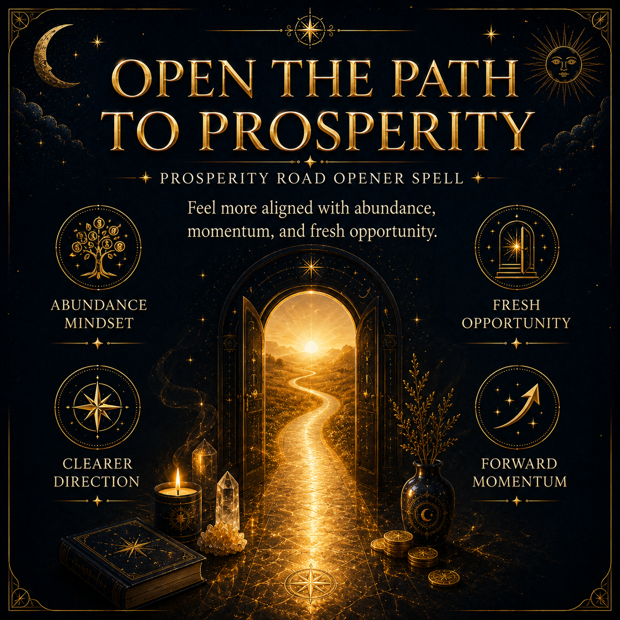 Prosperity Road Opener Spell emotional benefits for abundance, direction and opportunity