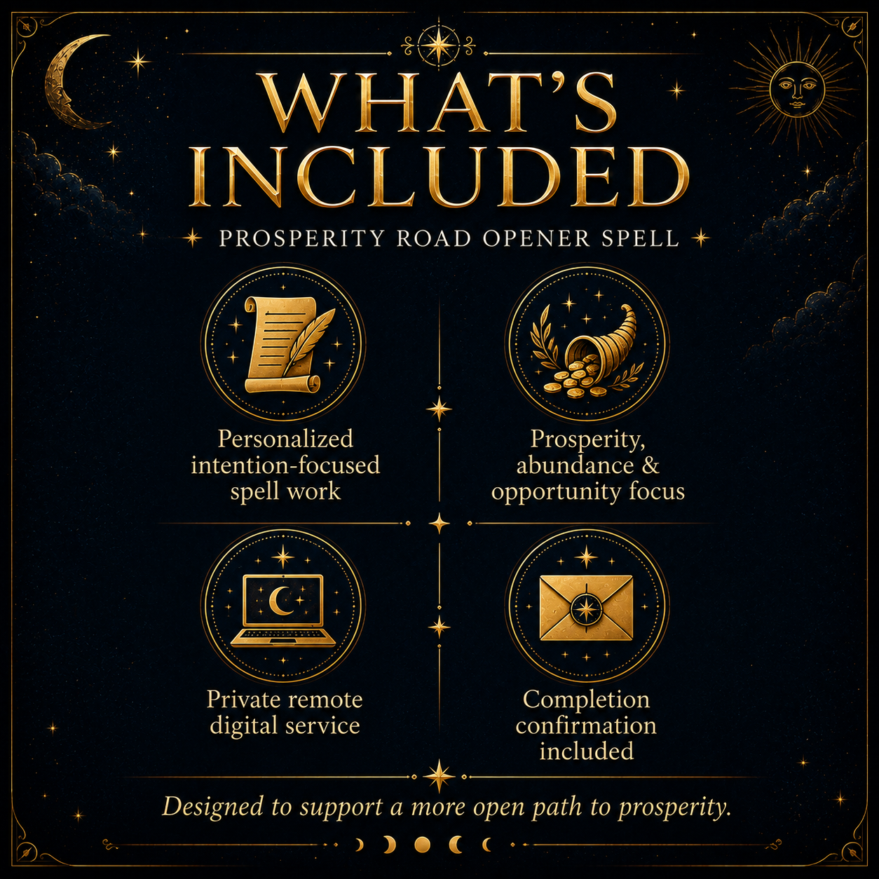 Prosperity Road Opener Spell personalized service benefits and completion confirmation