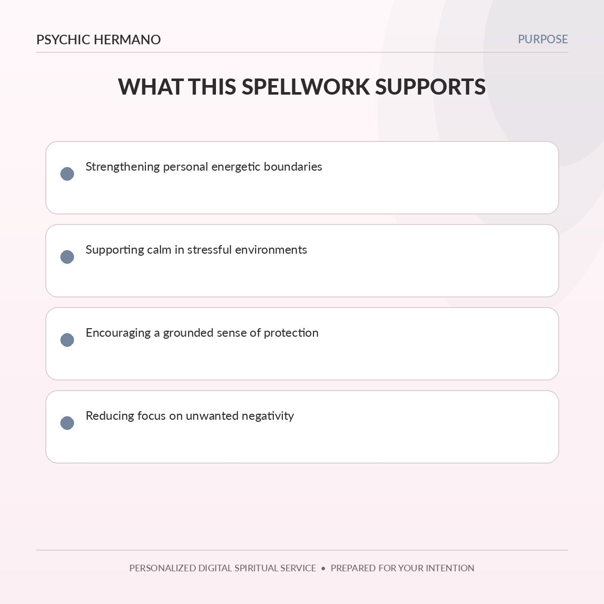 Protection Spell benefits and questions this service can address