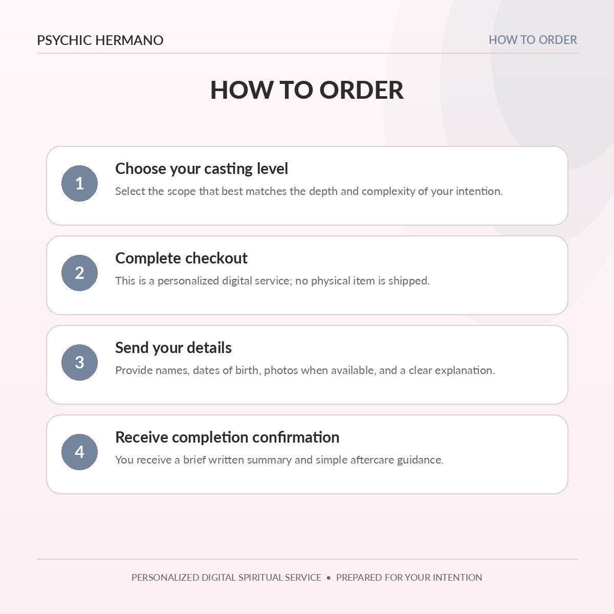 How to order the Protection Spell from Psychic Hermano