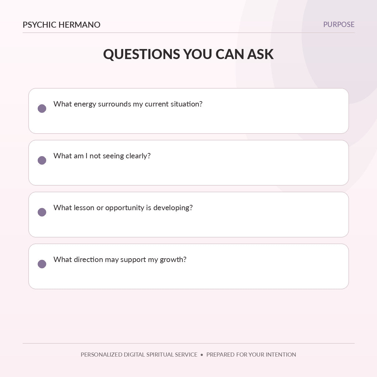 Questions to ask in a personalized Psychic Reading from Psychic Hermano