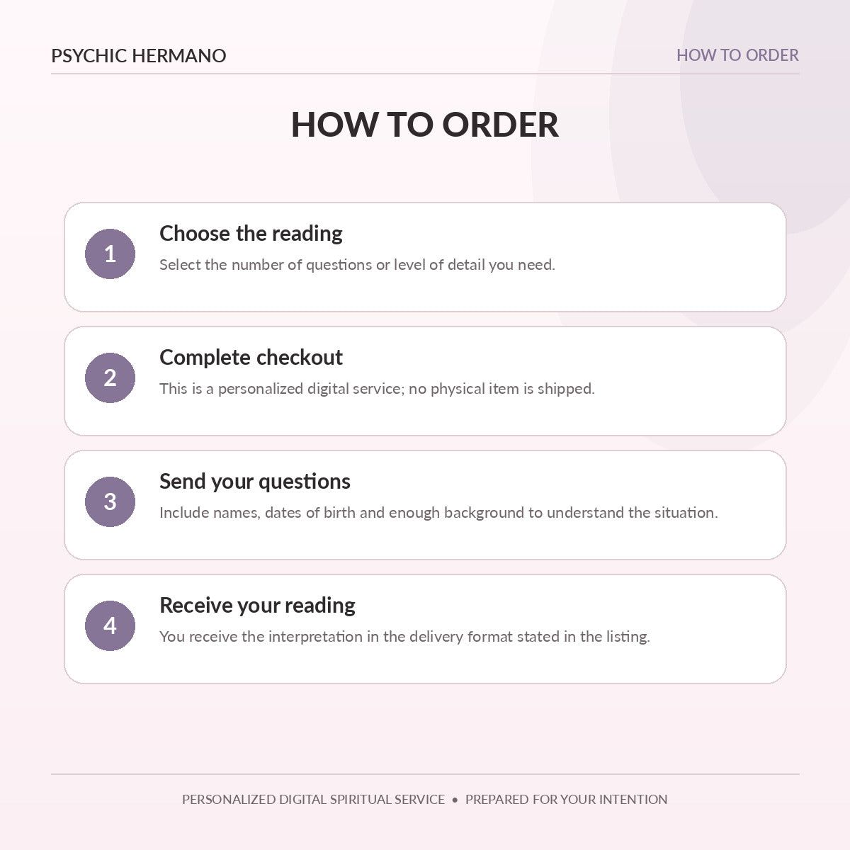 How to order a personalized Psychic Reading from Psychic Hermano