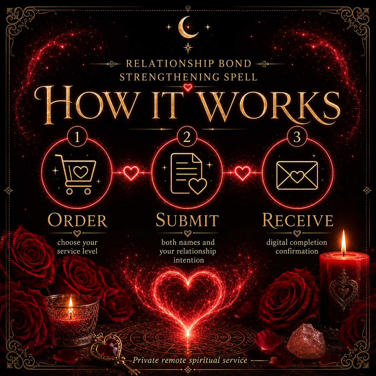 How the Relationship Bond Strengthening Spell works from order to confirmation