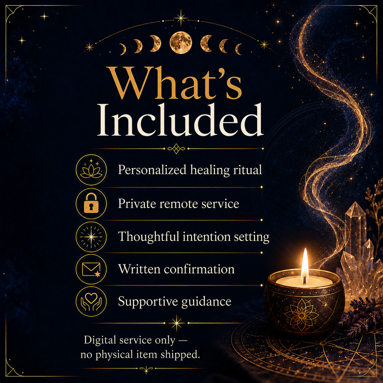 Relationship Healing Ritual inclusions and digital service details