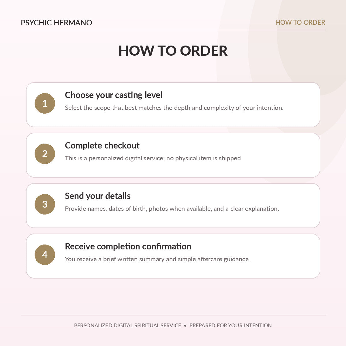 How to order the Remove Obstacles Spell from Psychic Hermano