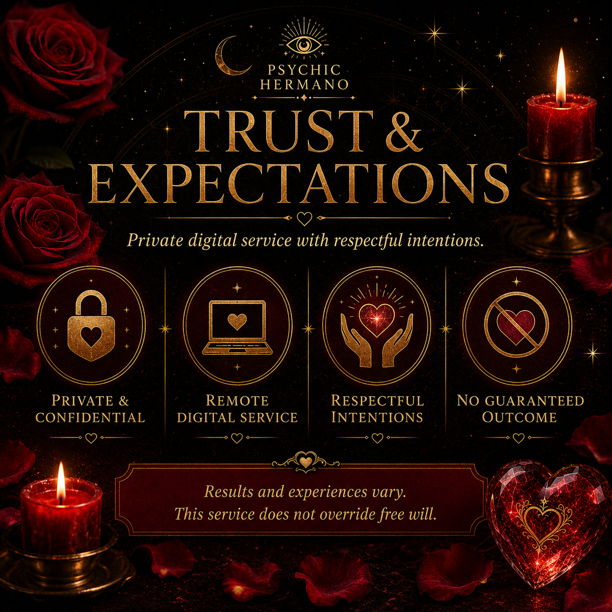 Romantic Clarity Spell trust and expectations including private remote service and no guaranteed outcome