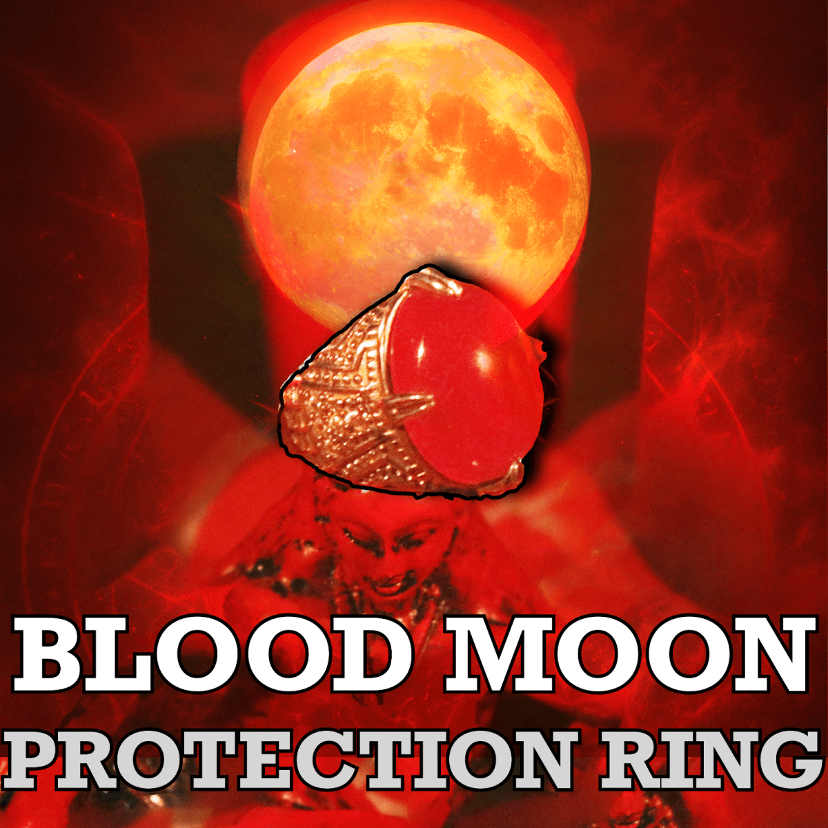 BLOOD MOON Ring | Powerful Talisman Against Evil & Curses - PsychicHermano