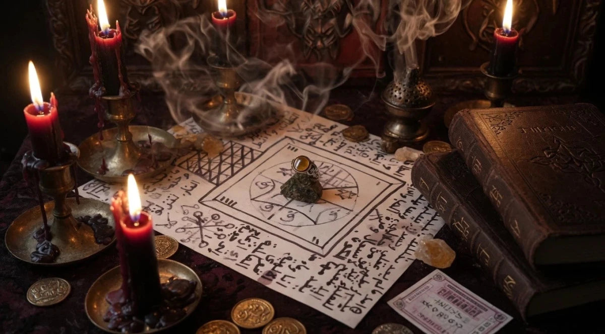 Powerful Witch Lottery Luck & Money Attraction Talisman Tiger Eye Ring Talisman - PsychicHermano