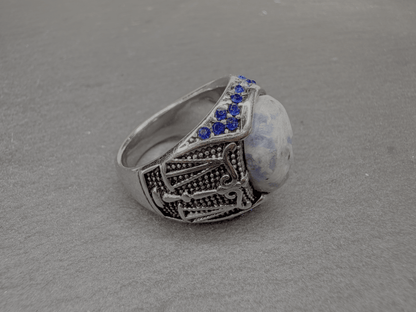 King Djinn Ring of Justice and Power | Sodalite Dominion Talisman | Handcrafted Occult Amulet for Authority, Respect and Command - PsychicHermano