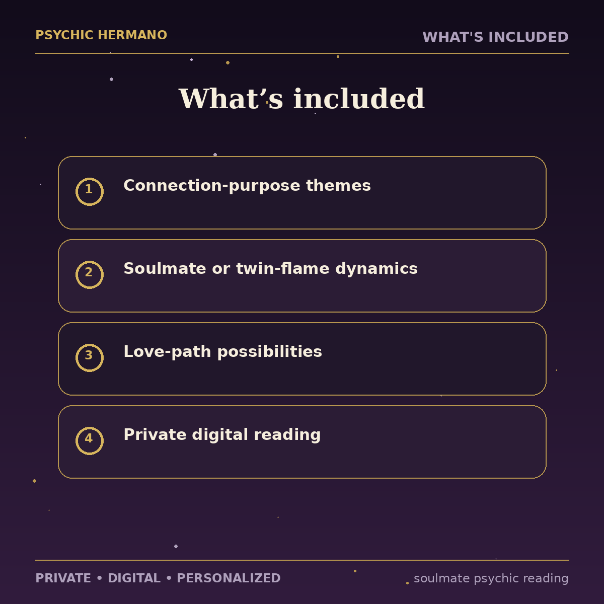 What is included with the Soulmate Psychic Reading