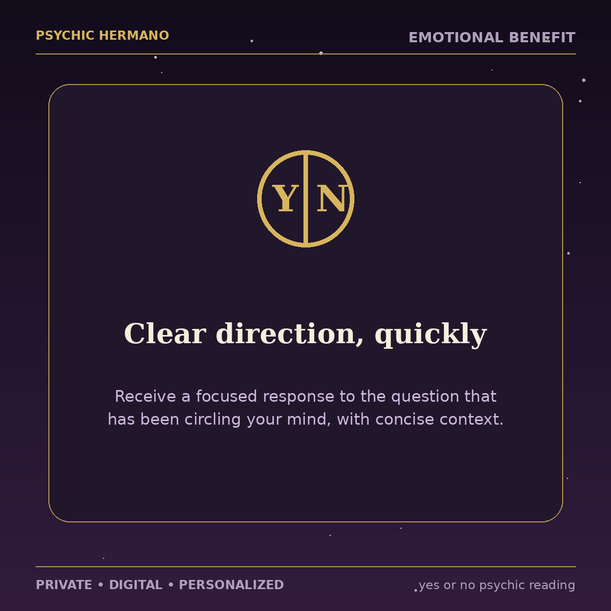 Yes or No Psychic Reading emotional benefit — clear direction quickly