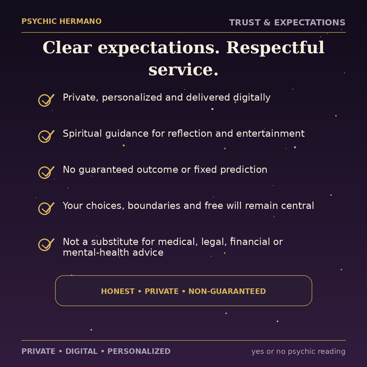 Yes or No Psychic Reading trust, privacy and expectations